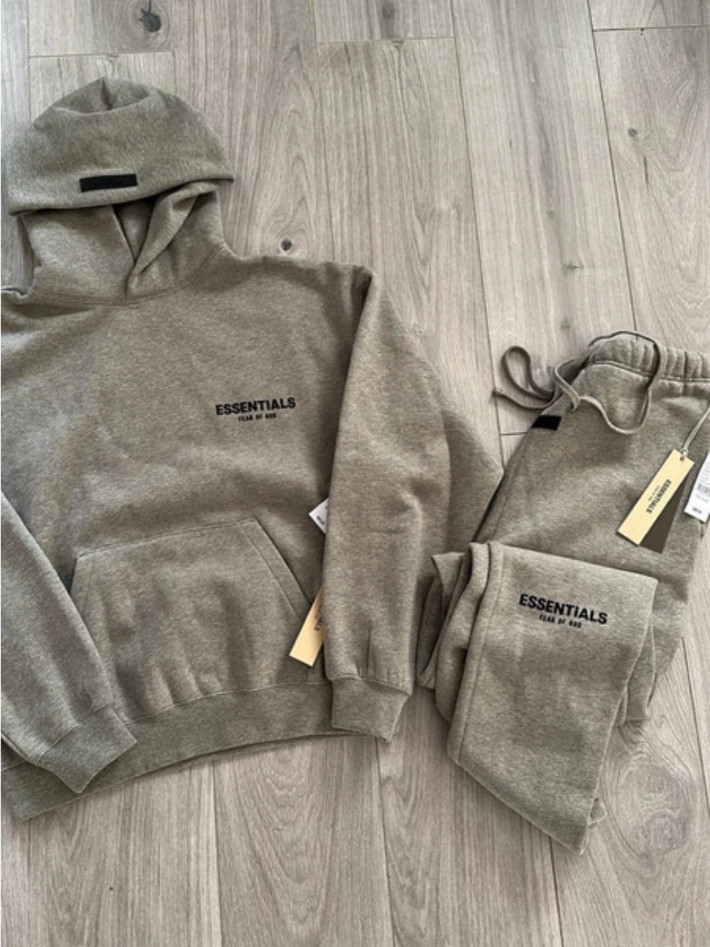 New Essentials Olive Gray Hoodie & Joggers Set